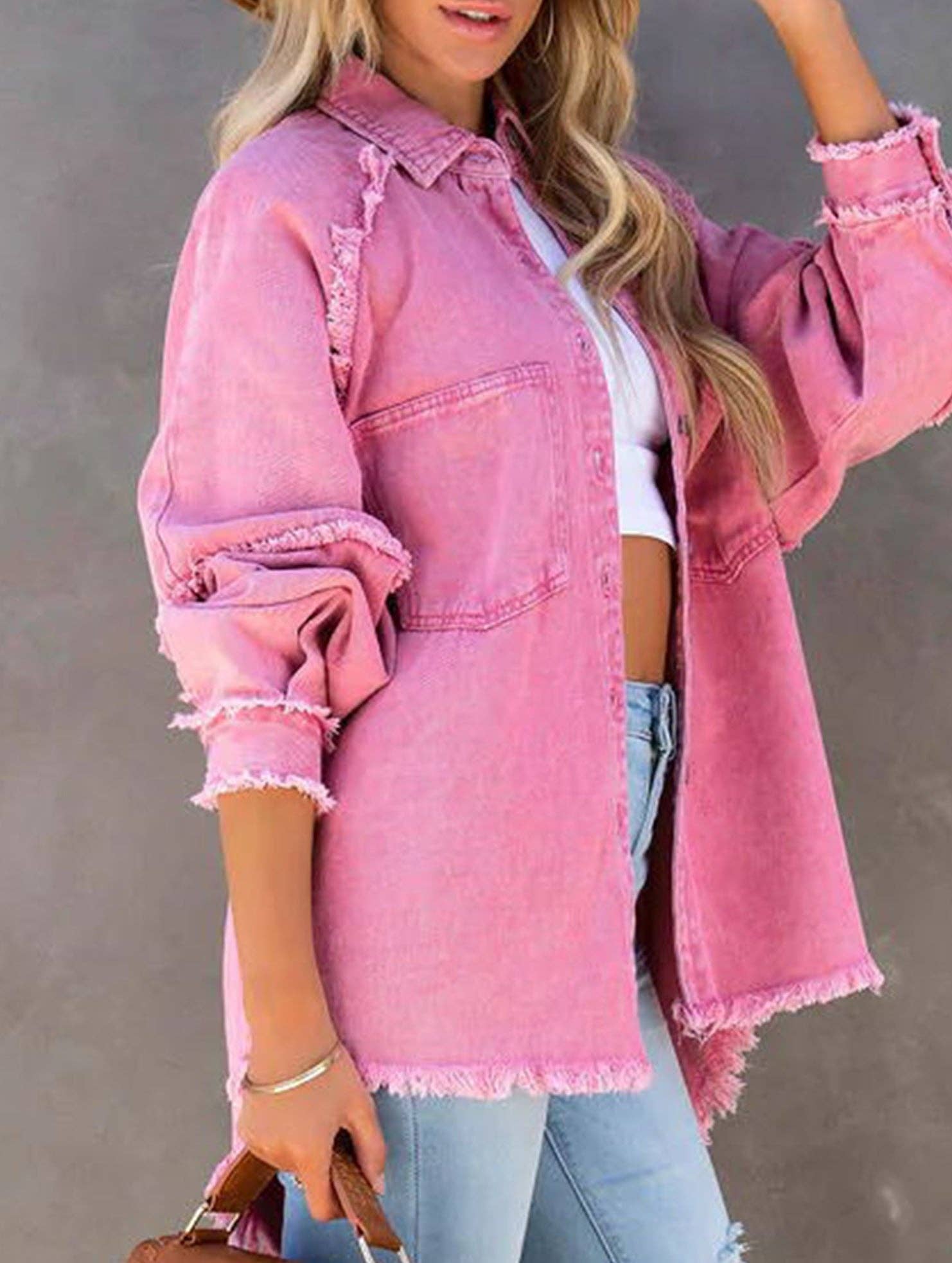 Rosie Raw Edge Denim Shacket