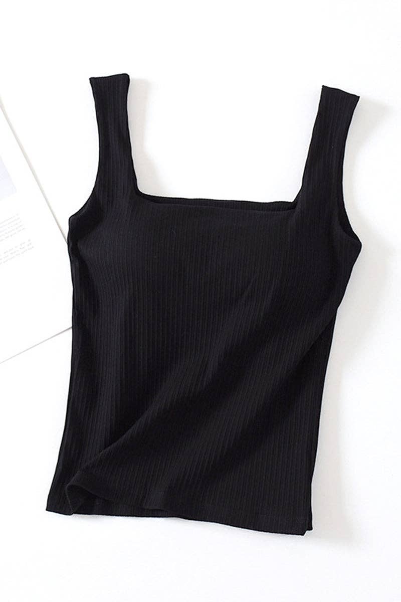 Luxe Ribbed Square Neck Tank