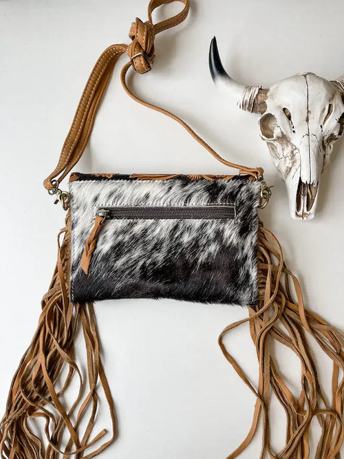 Cassie Tooled Fringe Crossbody – Turquoise