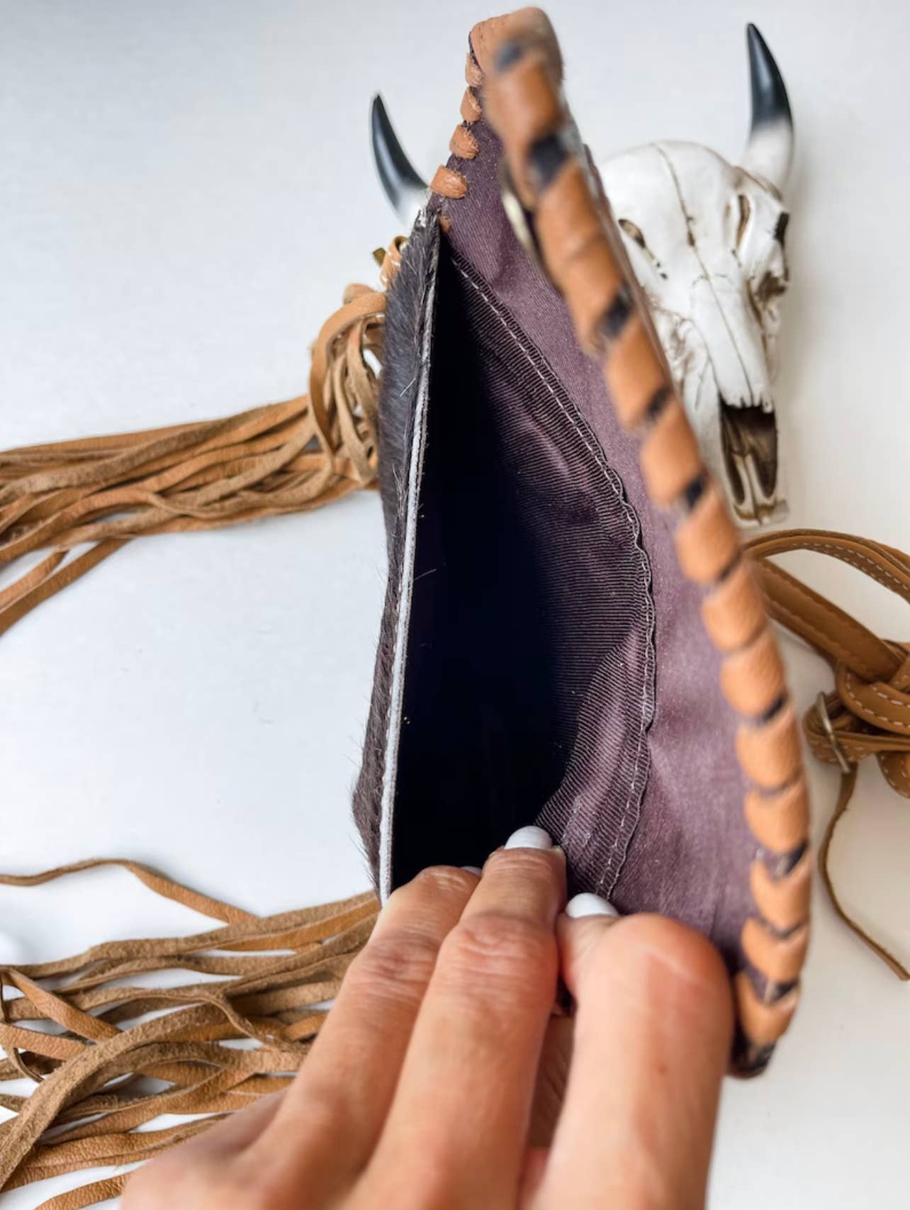 Cassie Tooled Fringe Crossbody – Turquoise