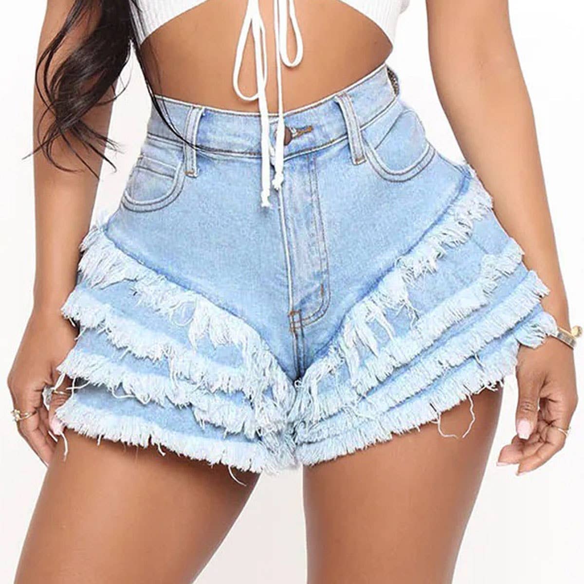 Bluebell Ruffle Denim Shorts
