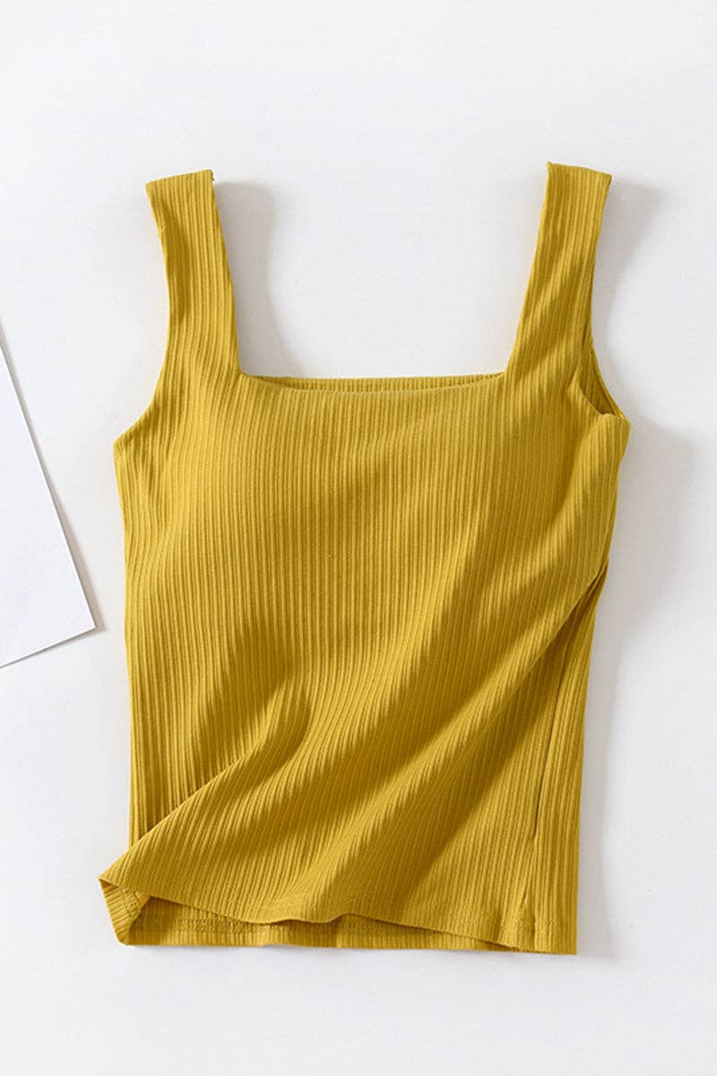 Luxe Ribbed Square Neck Tank