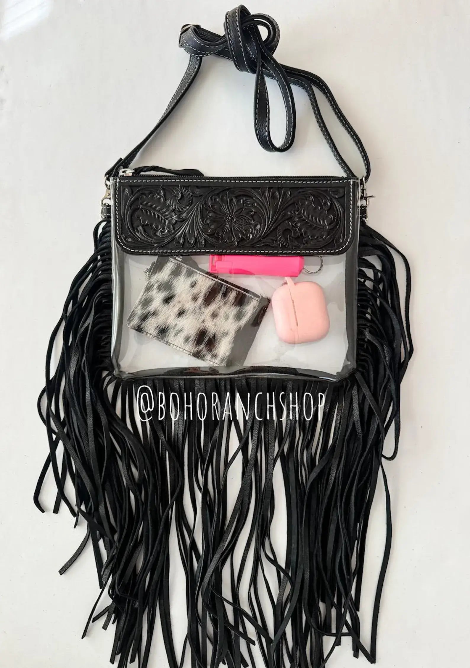 Harper Clear Crossbody – Black