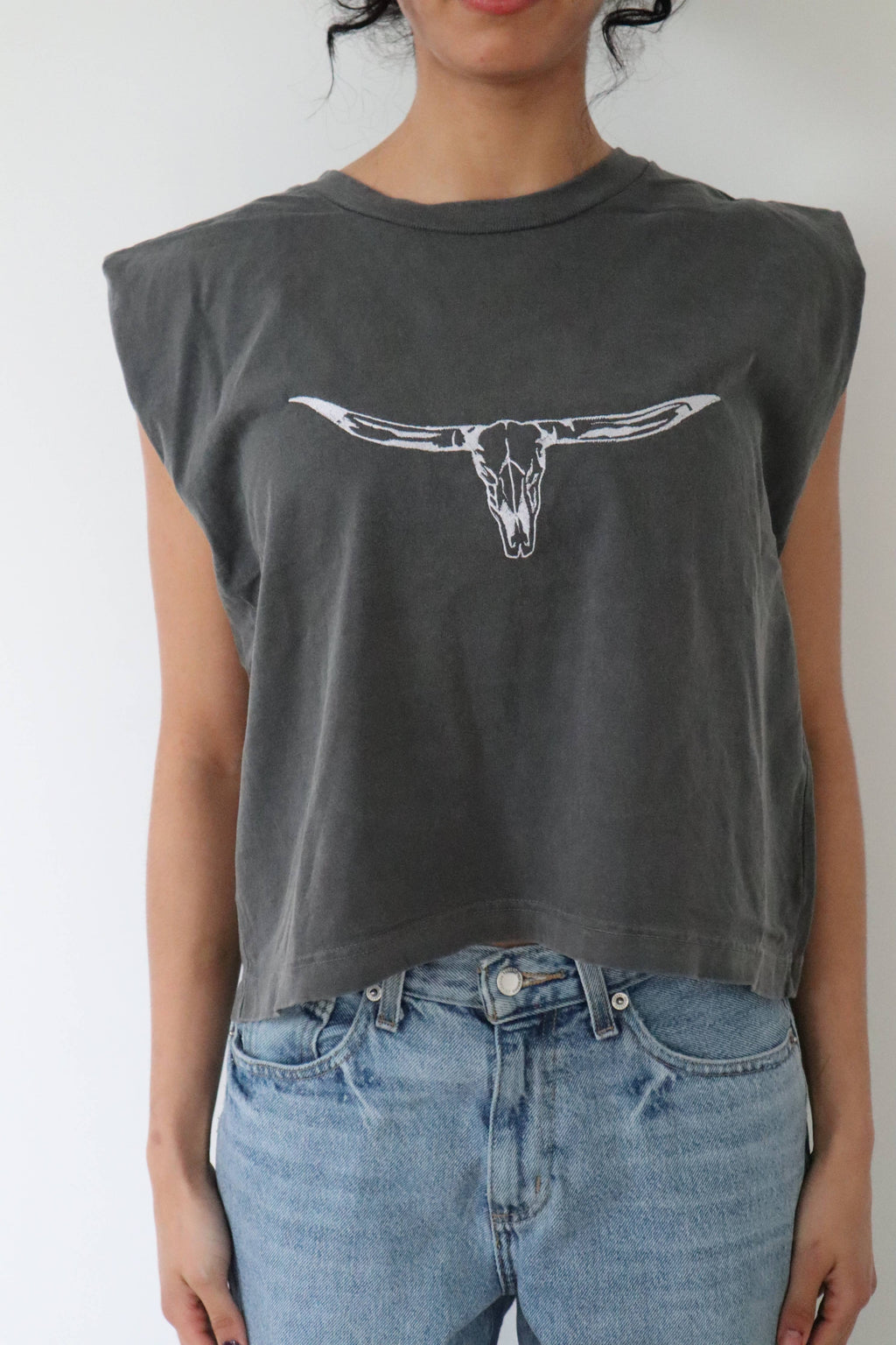 Longhorn Cropped Muscle Tee