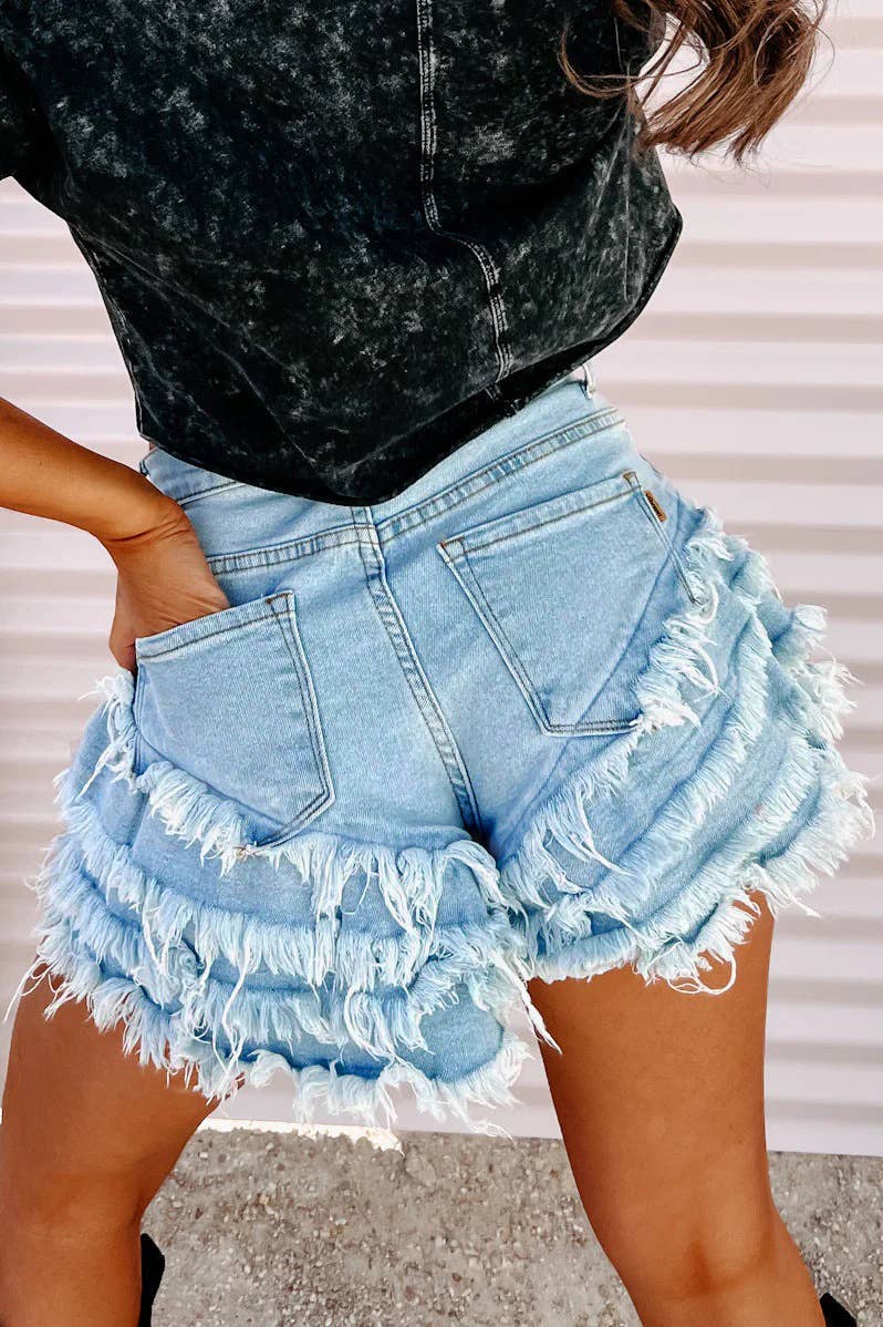 Bluebell Ruffle Denim Shorts