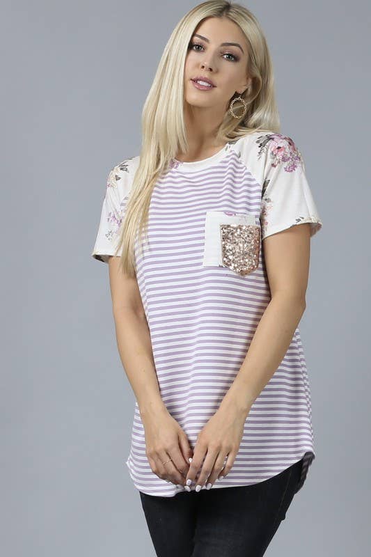 Faith Sequin Stripe Top
