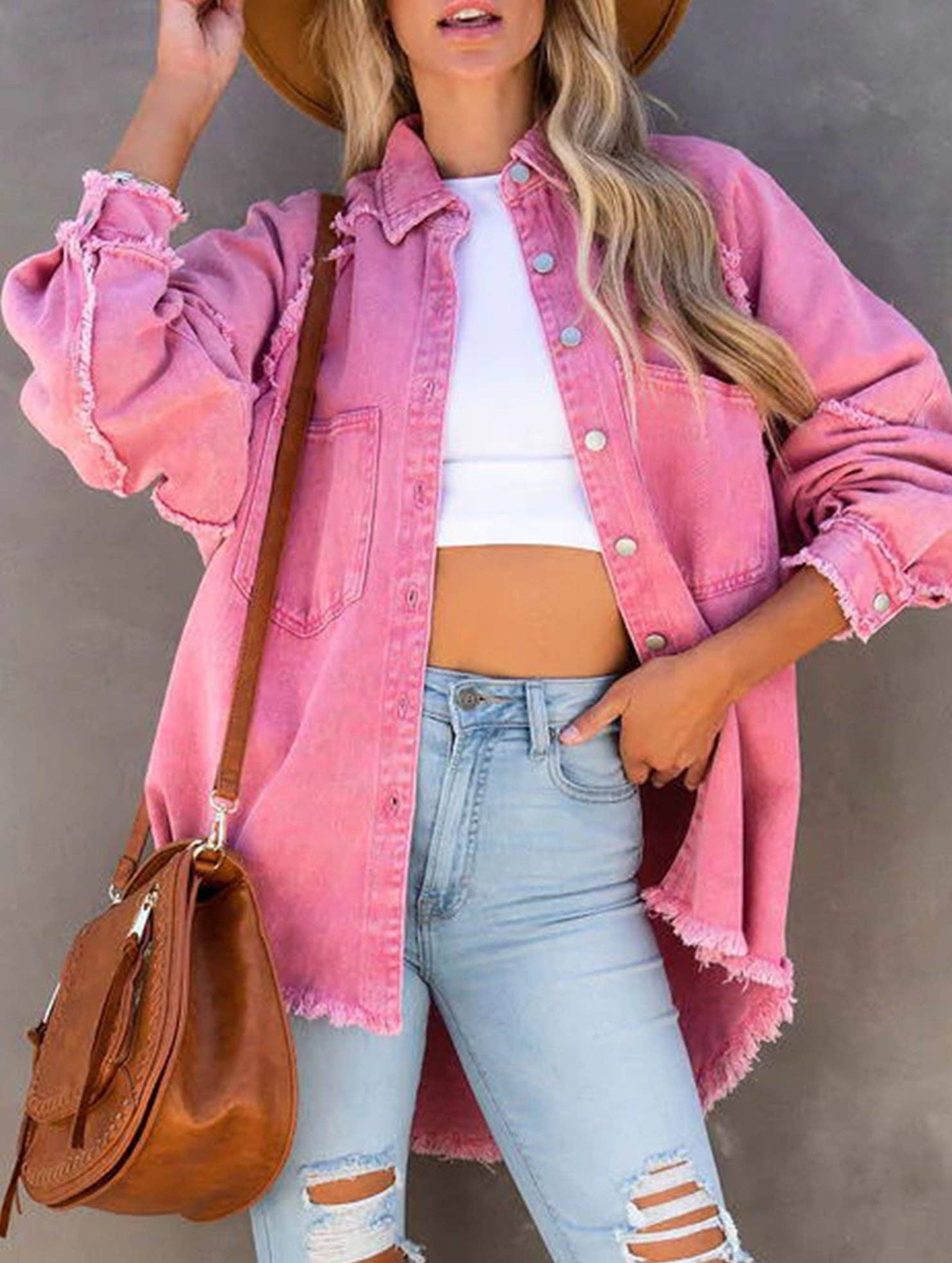 Rosie Raw Edge Denim Shacket