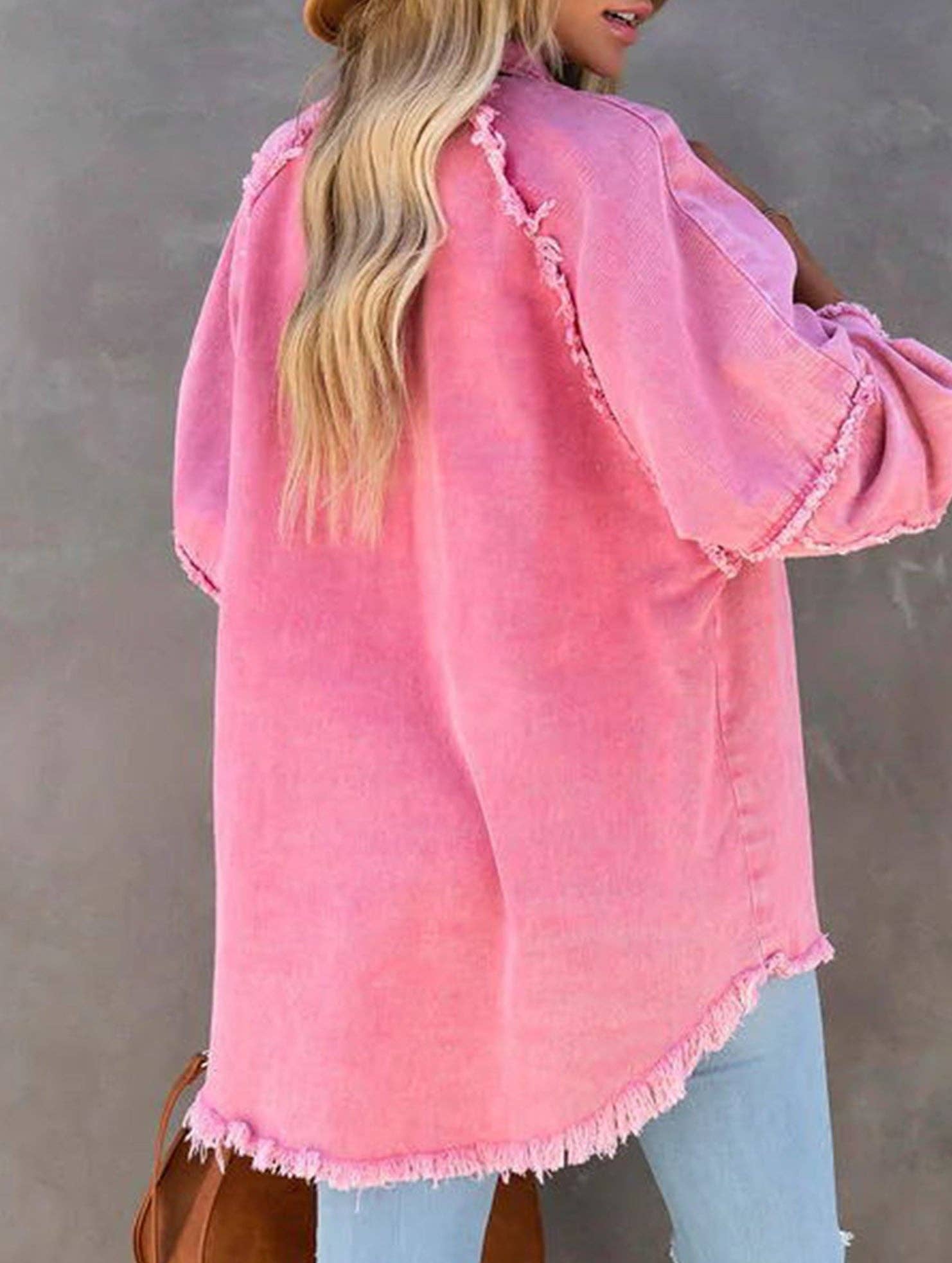 Rosie Raw Edge Denim Shacket