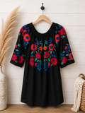 Santa Fe Bloom Embroidered Top