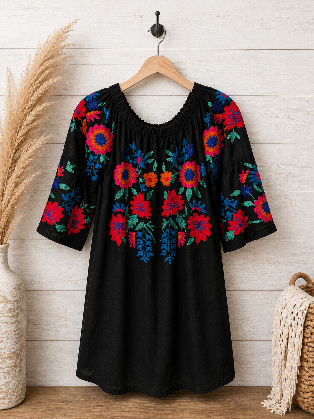 Santa Fe Bloom Embroidered Top