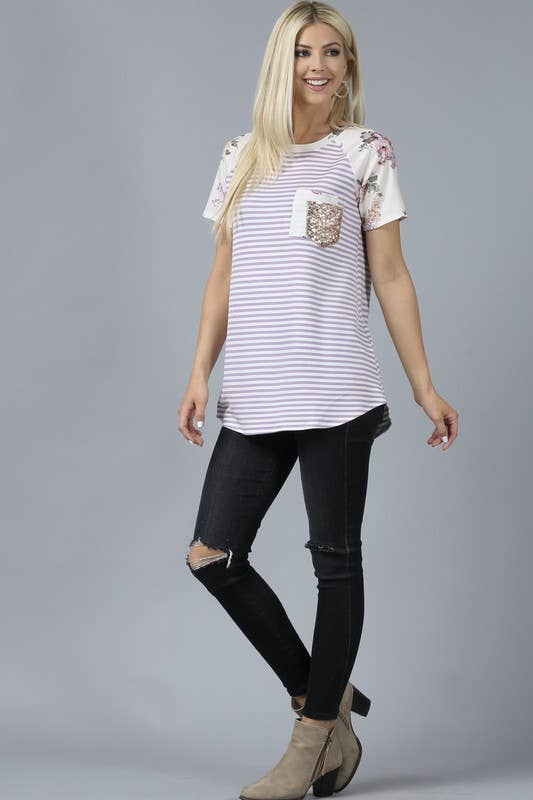 Faith Sequin Stripe Top