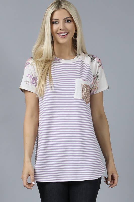 Faith Sequin Stripe Top