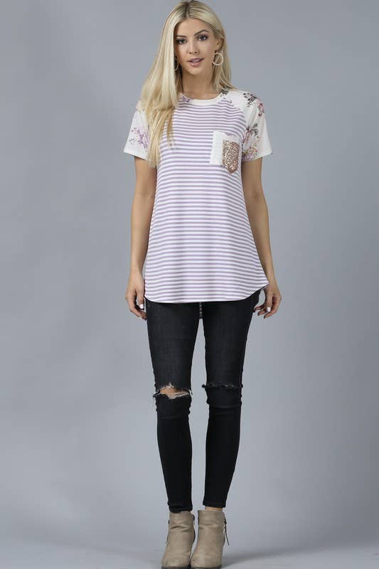 Faith Sequin Stripe Top