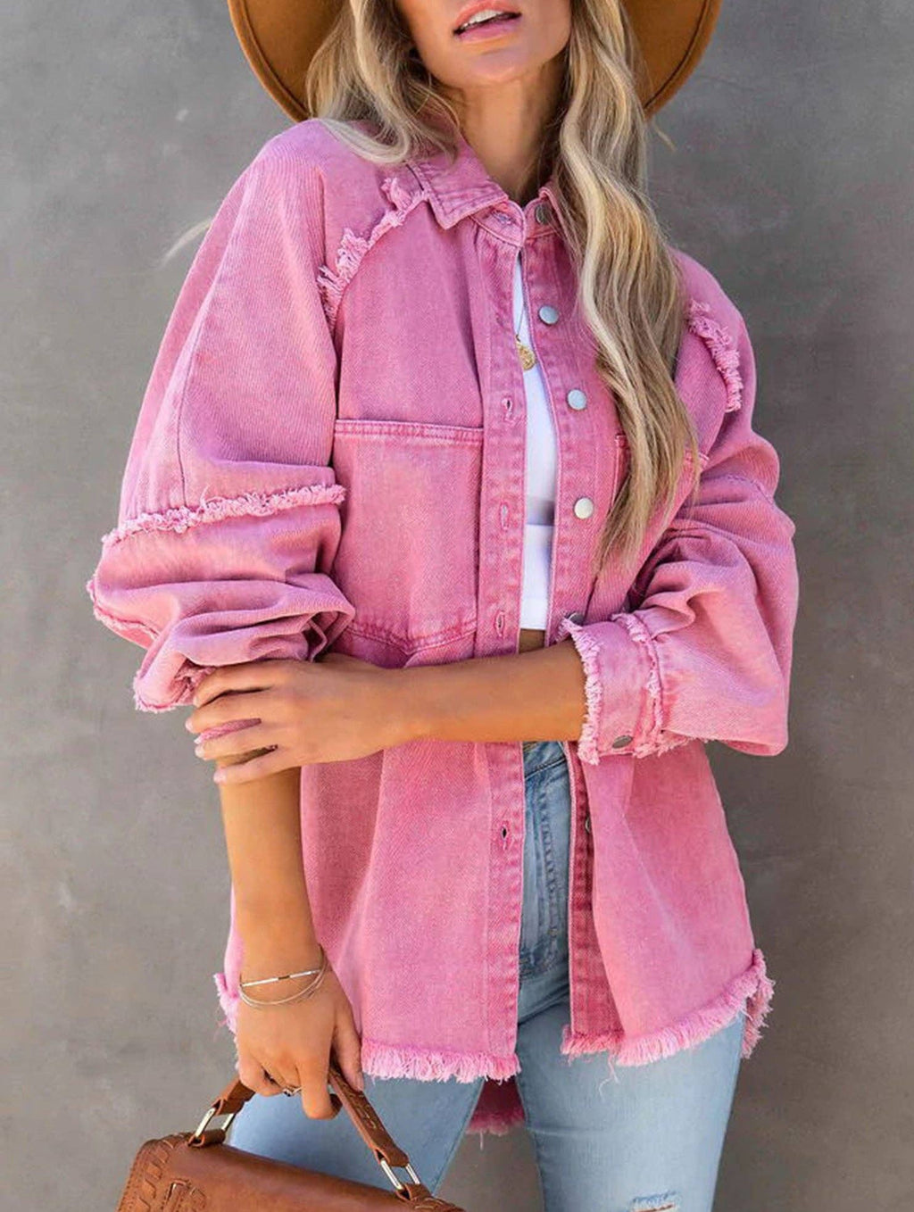 Rosie Raw Edge Denim Shacket